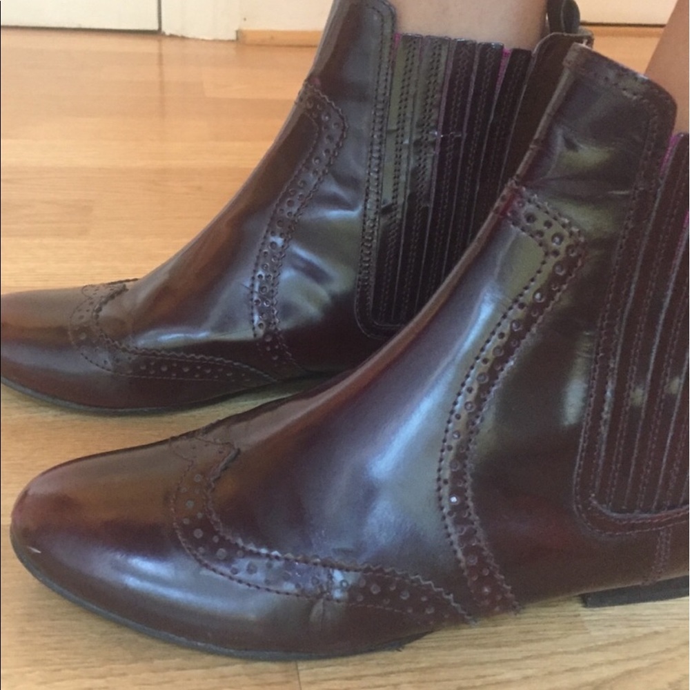 Boden wine colored boots gorgeous 40 fits like 9